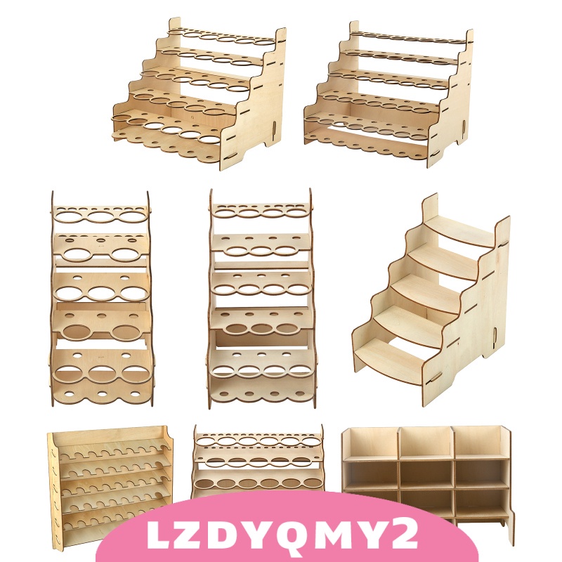 Kệ gỗ đựng lọ màu sơn nhiều tầng DIY đa năng