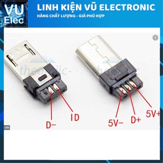 bộ 5 Đầu Jack MicroUSB Đực màu đen