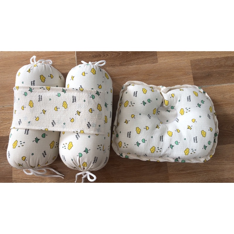 Bộ gối chặn em bé BABY BEE cao cấp, Bộ chẹn chống giật mình cho bé sơ sinh