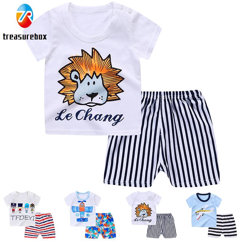 Bộ Quần Áo Gồm 2 Món Áo Thun Cotton + Quần Short Dành Cho Bé Trai