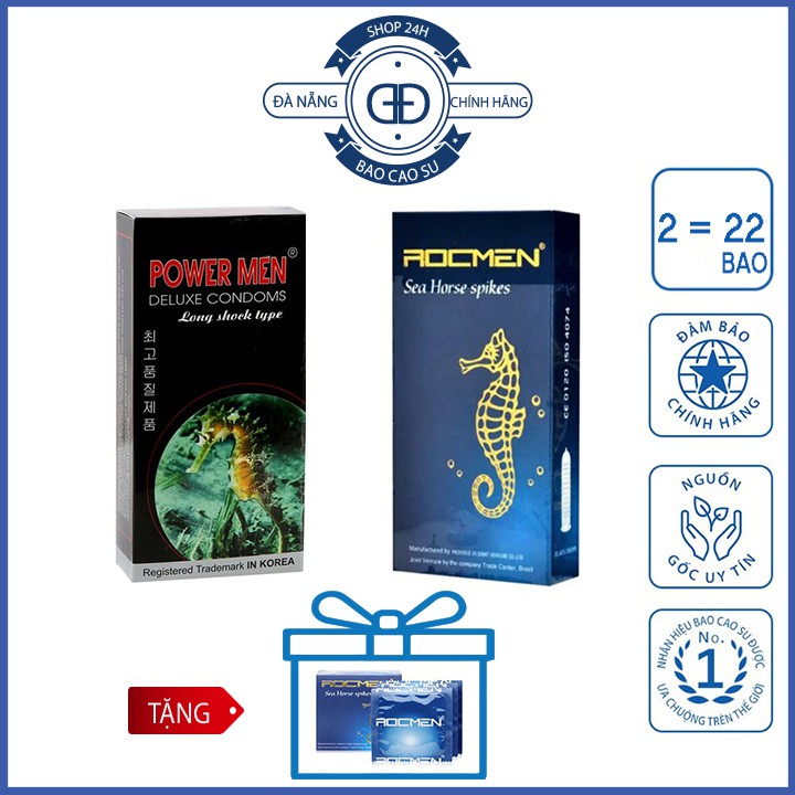 [Đại Hạ Giá] COMBO Bao Cao Su Rocmen Xanh + Bao Cao Su Power Men - TẶNG 1 HỘP (3 hộp 25 Bao) Che Tên Sản Phẩm