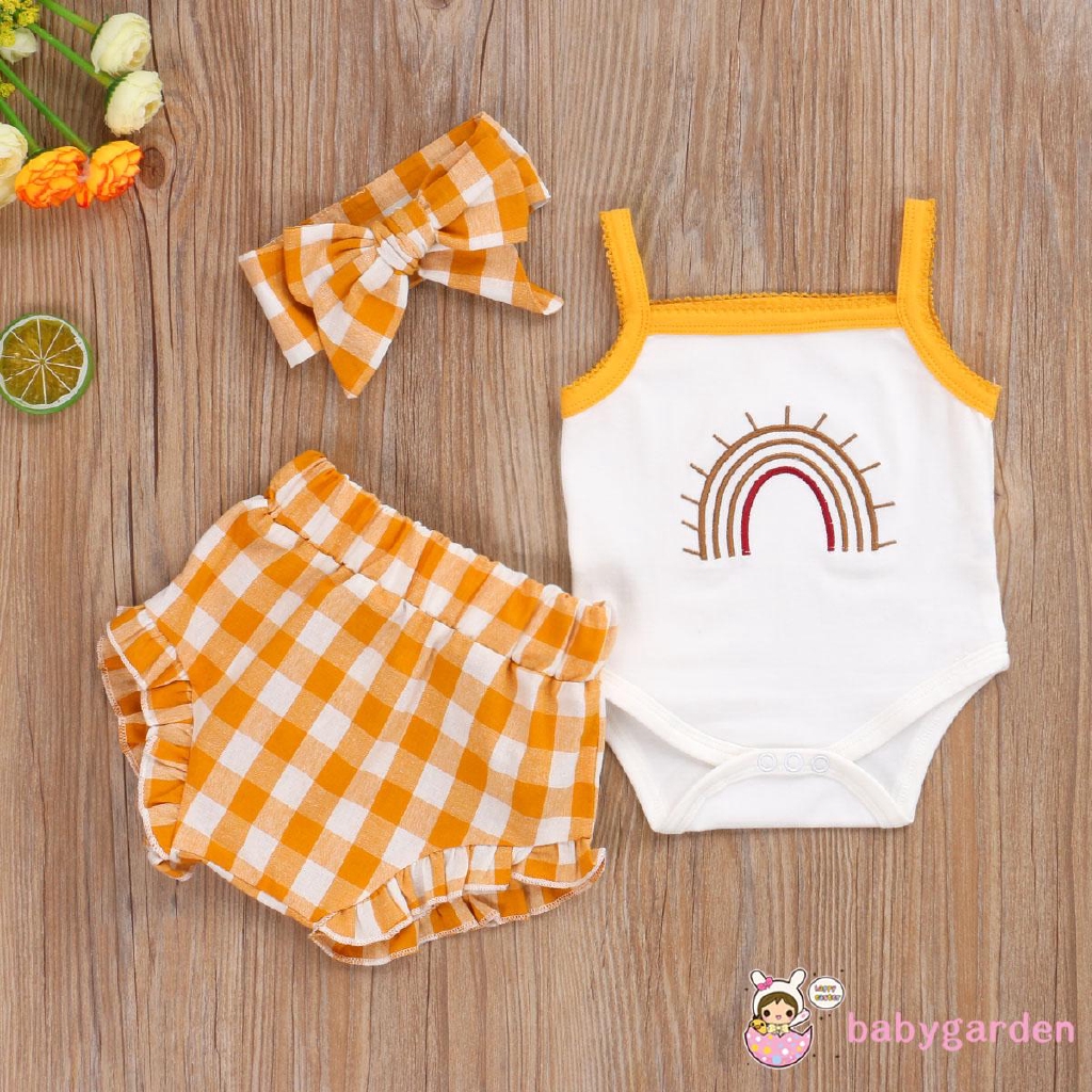 Set Jumpsuit Hai Dây + Quần Dài + Băng Buộc Đầu Cho Bé Gái