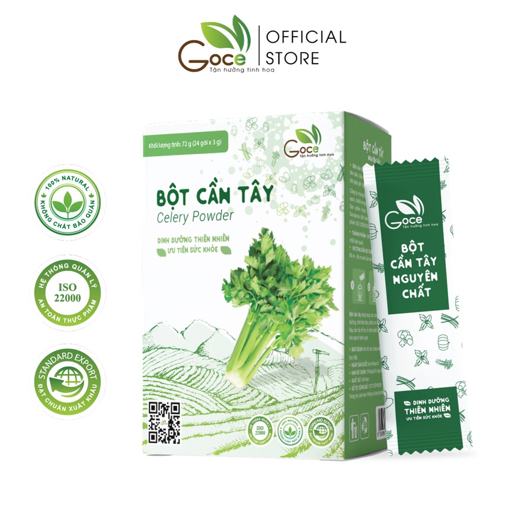 Bột cần tây nguyên chất Goce – 72g (24 gói x 3g)