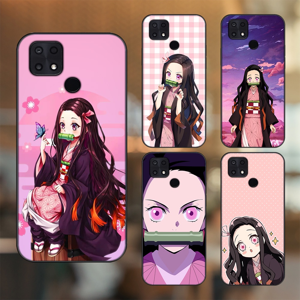 Ốp lưng Xiaomi Poco C40 viền đen in hình Nezuko Kimetsu no Yaiba