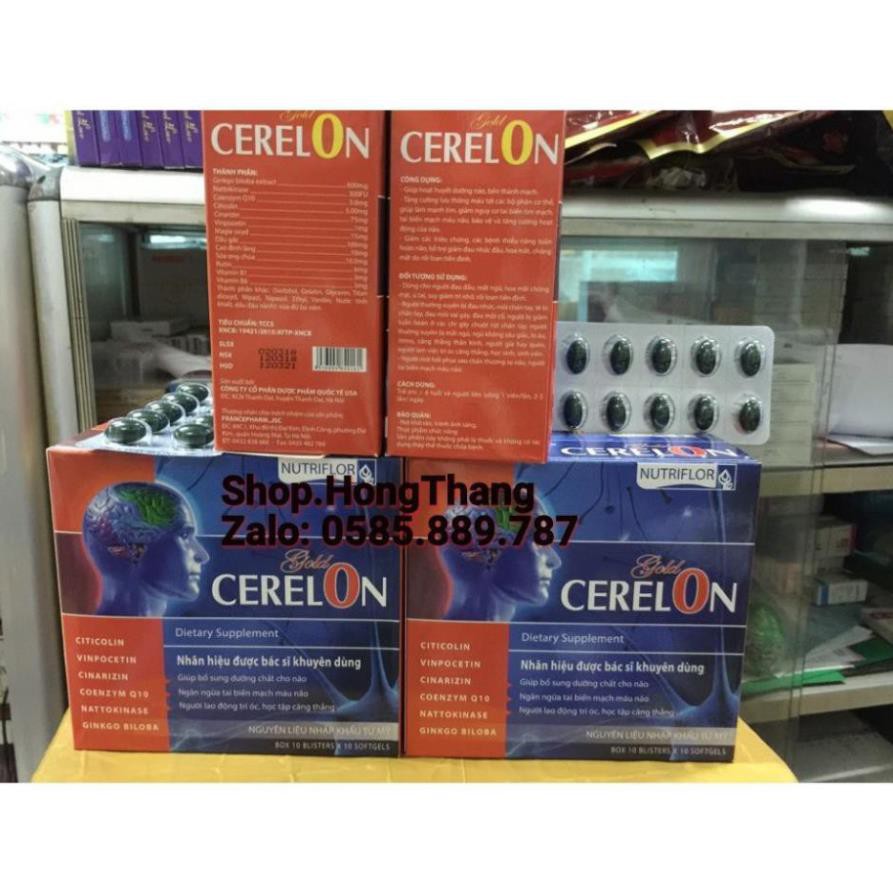 Viên uống Cerelon Giúp bổ sung dưỡng chất cho não hiệu quả viên uống hoạt huyết dưỡng não 100 viên