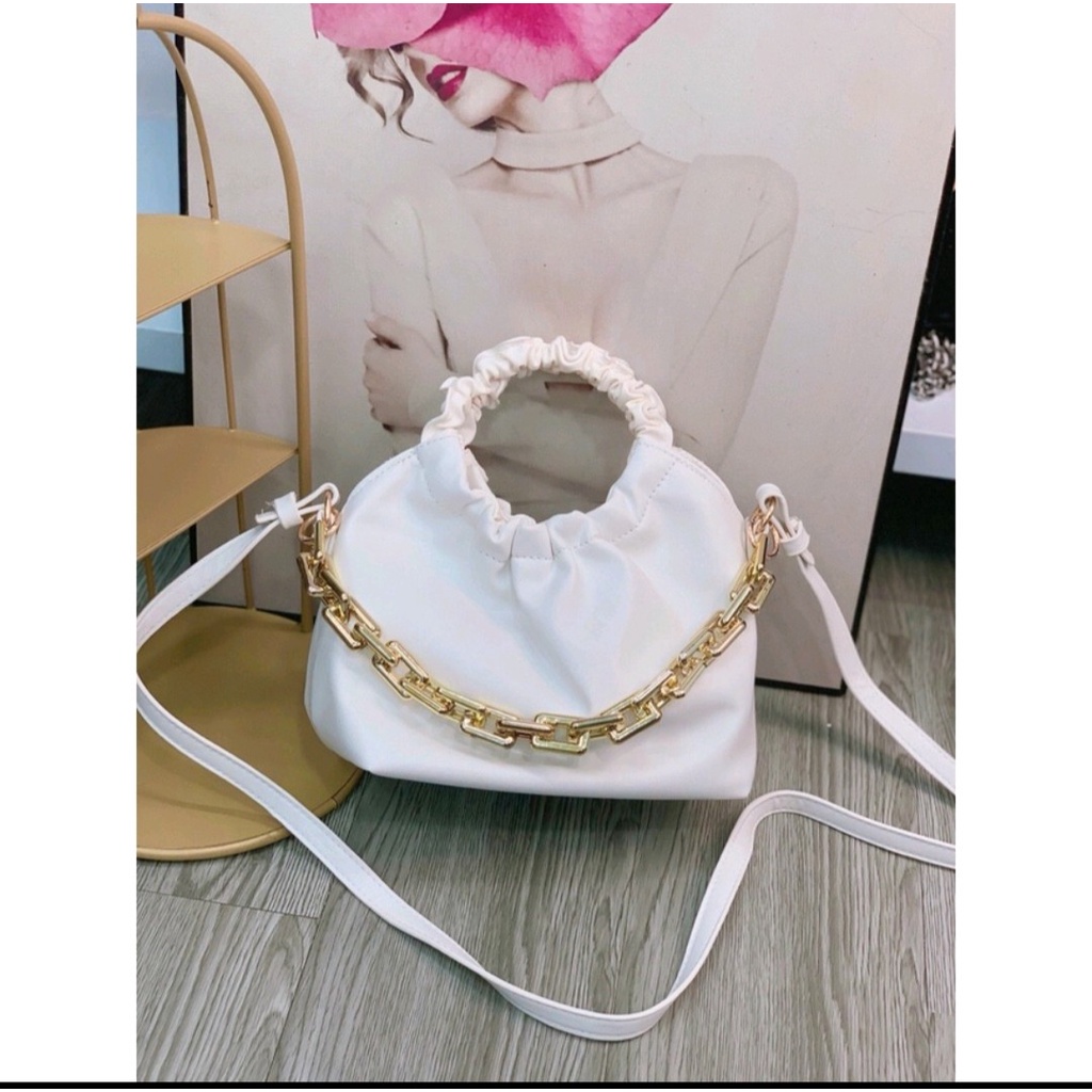 Túi quai xách nhún túi đeo chéo đeo vai hàng quảng châu Ảnh thật