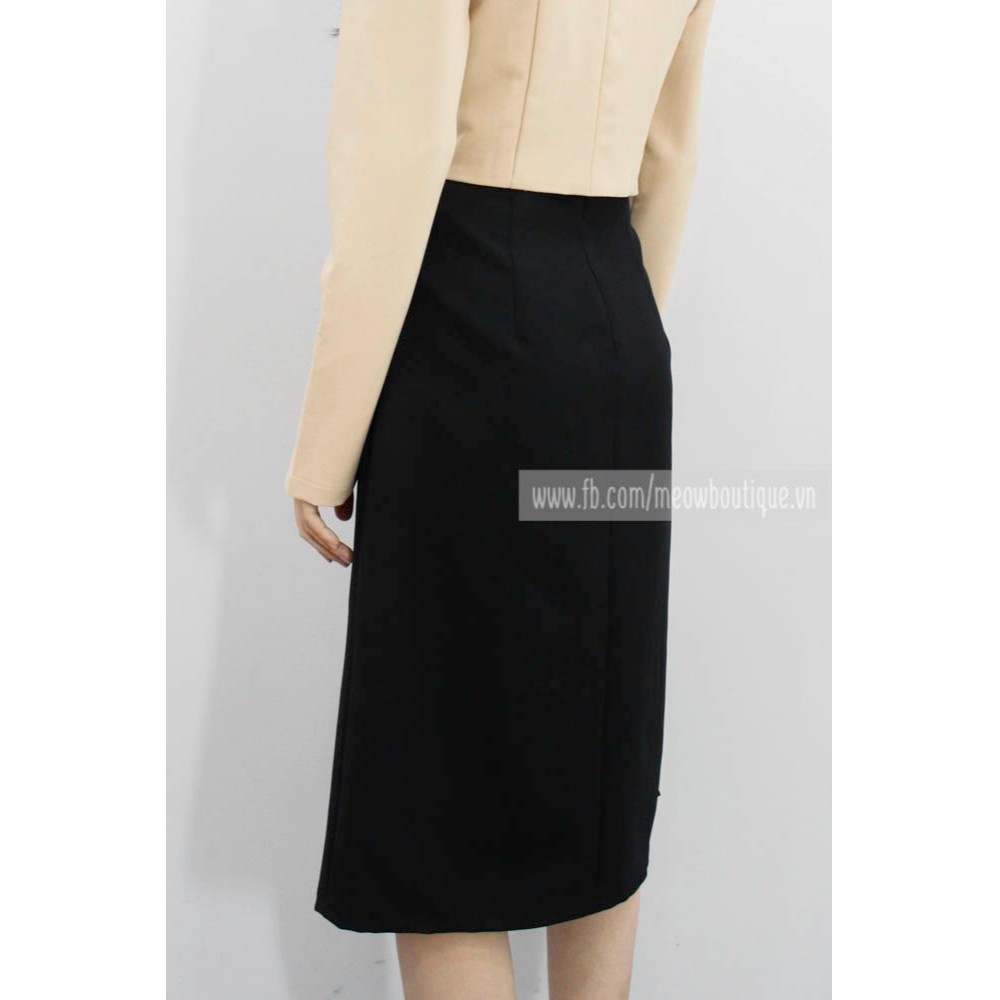 [Mã FADIRECT20 giảm 20K đơn 150K] [Hình thật tự chụp] Váy Công Sở Form A Dài Xẻ 1 bên hông Meow Boutique | BigBuy360 - bigbuy360.vn