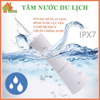 Tăm Nước Du Lịch. Tăm Cầm Tay Mina (Model M1). Ba Chế Độ, Bình Nước Cực Lớn. Pin Dùng 15 Ngày