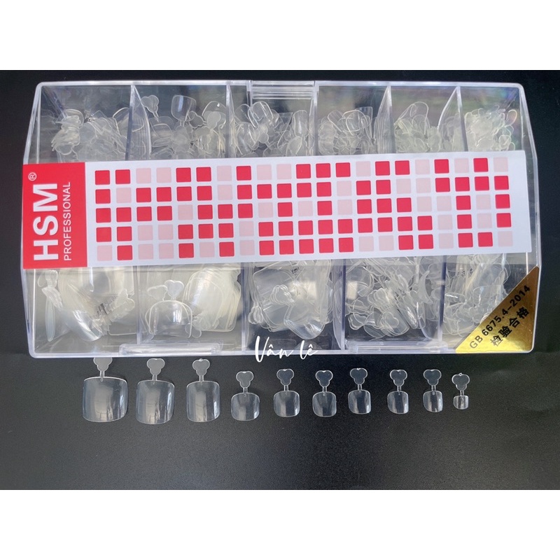 Móng úp chân hsm phom chuẩn hộp 500 móng