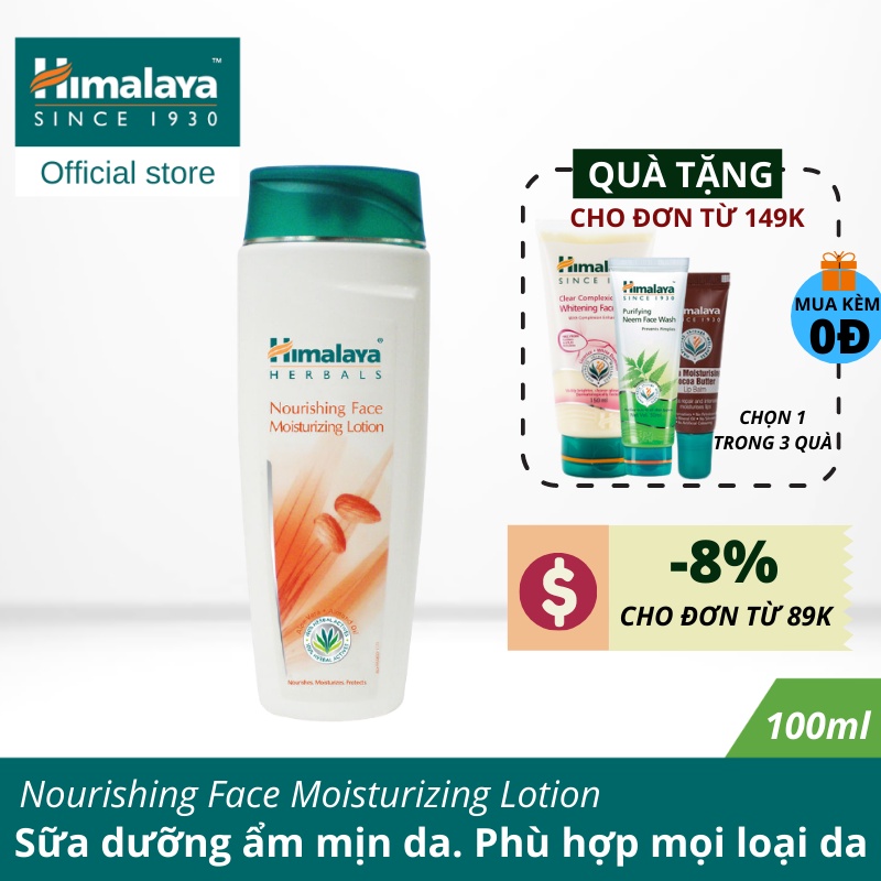 Kem dưỡng cấp ẩm và bảo vệ da Himalaya Nourishing Face Moisturizing Lotion 100ml