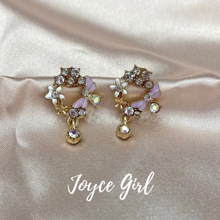 Bộ khuyên tai pha lê chuồn chuồn lấp la lấp lánh lung la lung linh Joyce Girl T6-29