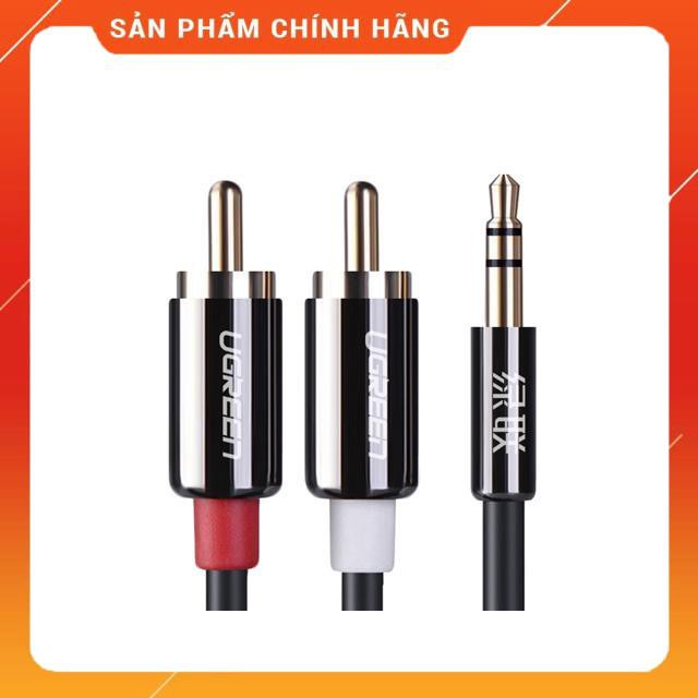 [Mã ELFLASH5 giảm 20K đơn 50K] Dây loa 3.5mm sang 2 đầu AV 2m UGREEN 10584 dailyphukien