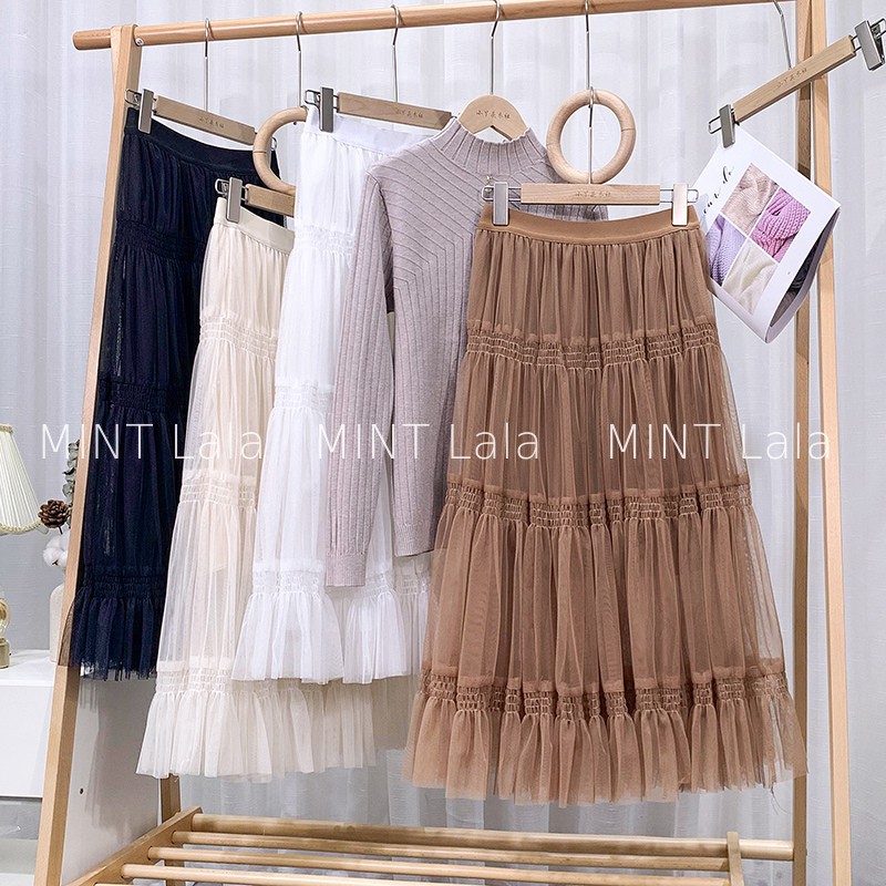 Chân Váy Lưới Tutu 3 Lớp Dáng Dài Sang Chảnh - Hàng QC