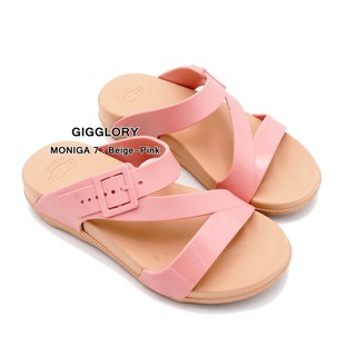 Dép Thái Lan Monobo Moniga 7 Quai Chéo Đế Cao Chính Hãng - Kem quai hồng