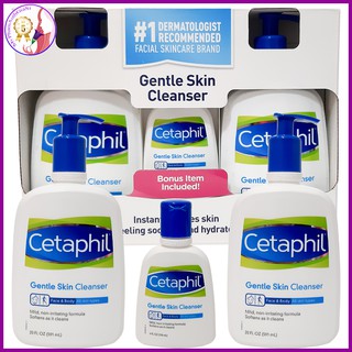 Set 3 chai sữa rửa mặt dịu nhẹ cetaphil phù hợp cho mọi loại da