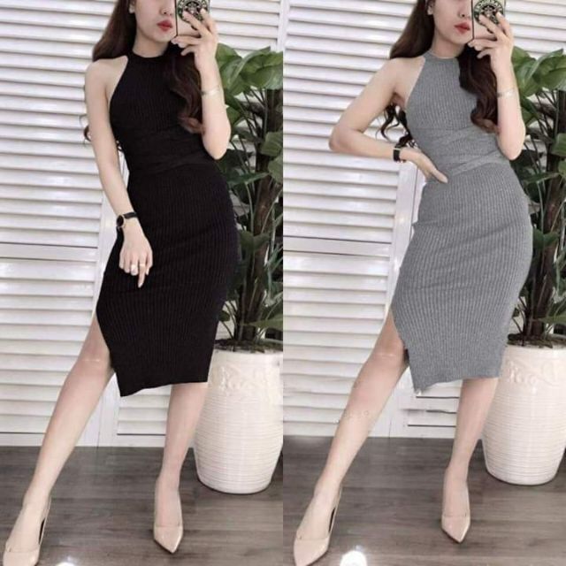 👗👗🍀Đầm yếm body thun gân dày cao cấp