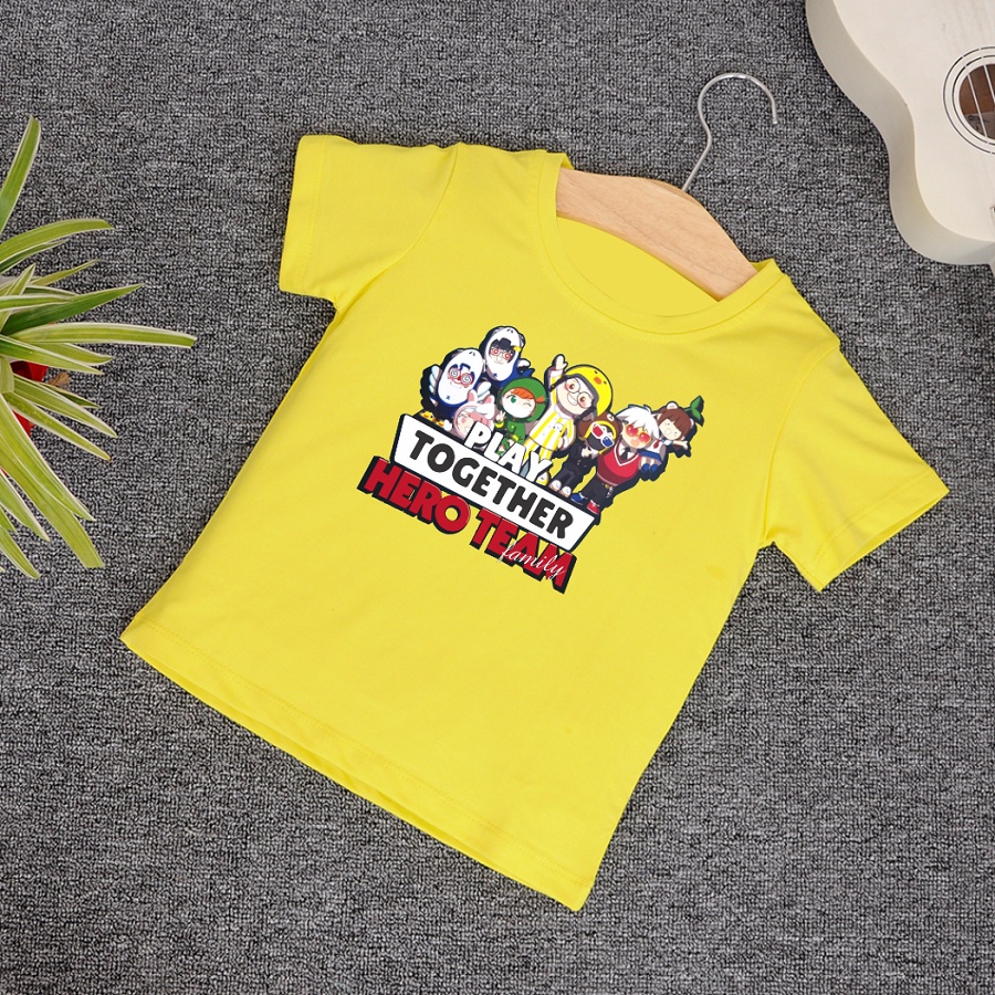 Áo thun cho bé in hình Hero team play to gether 3 màu cực chất bé cực thích
