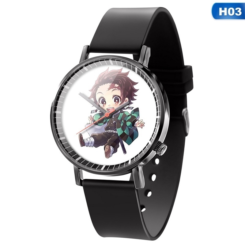 Đồng Hồ Quartz Dây Da Mặt Hình Nhân Vật Anime