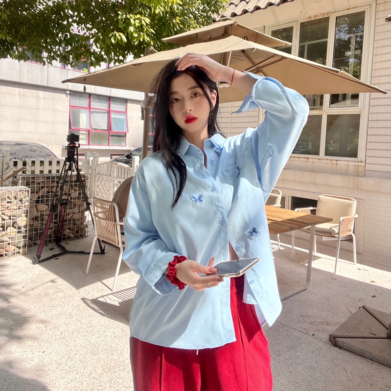 Áo Sơ Mi Nữ Dài Tay Họa Tiết Hoạt Hình Thời Trang