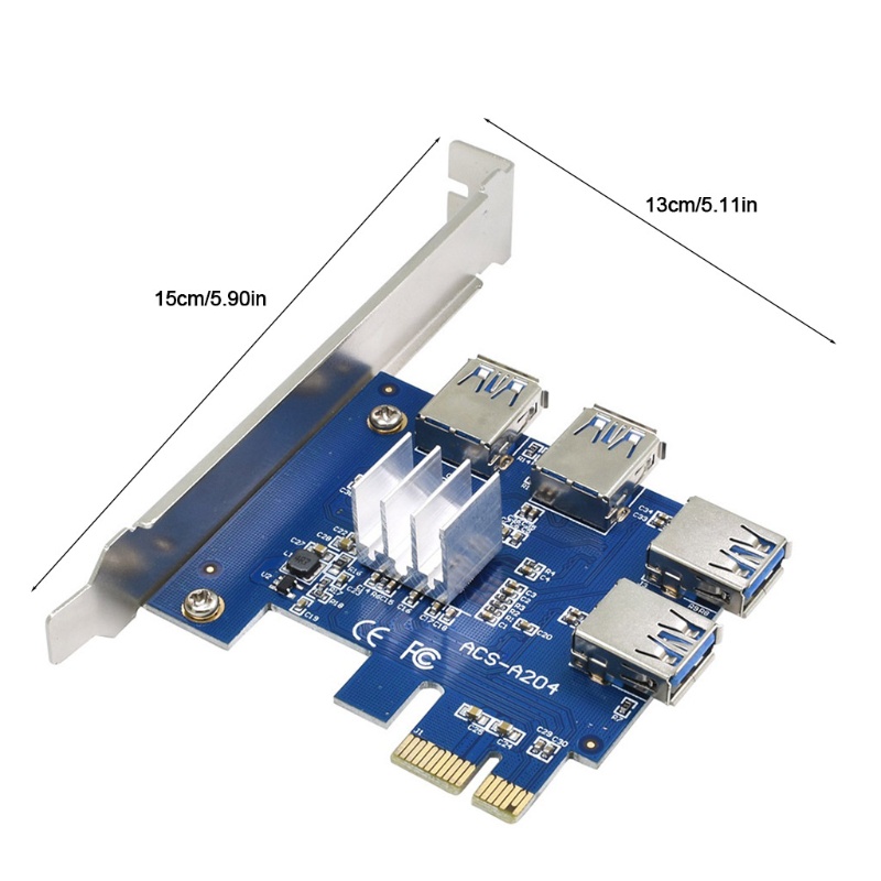 Card Đồ Họa Pci-Express 4 Pci-E Usb 3.0 1 Sang 4 Thẻ