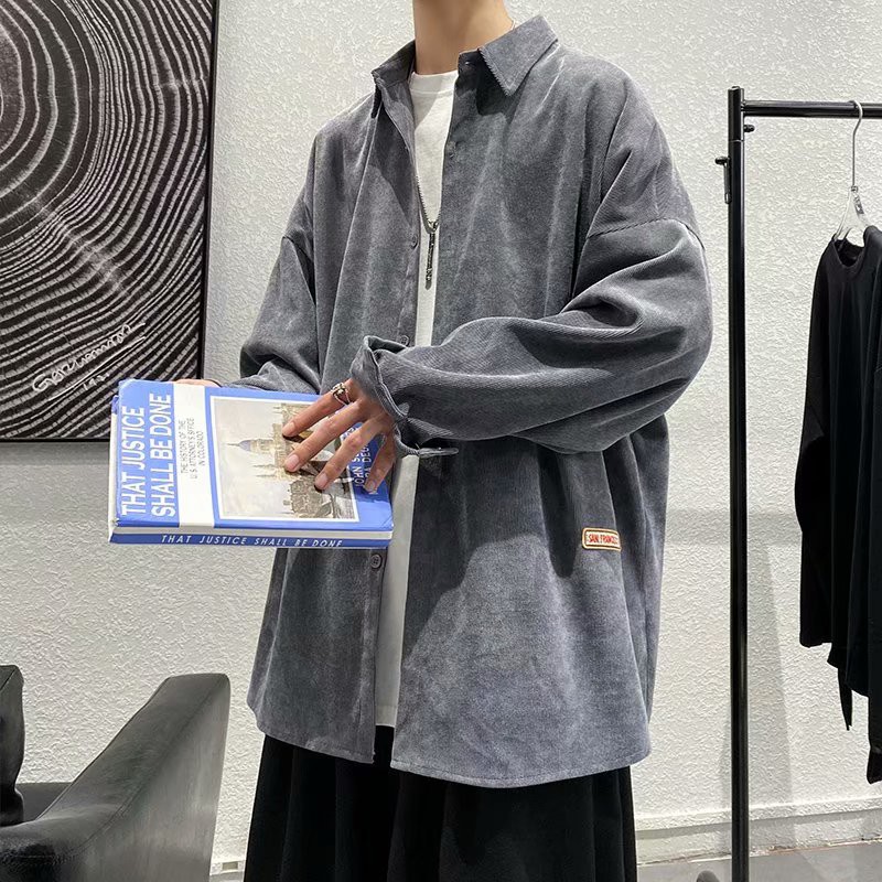 Áo khoác sơ mi tay dài size lớn phong cách Nhật cổ điển dành cho nam M-3XL