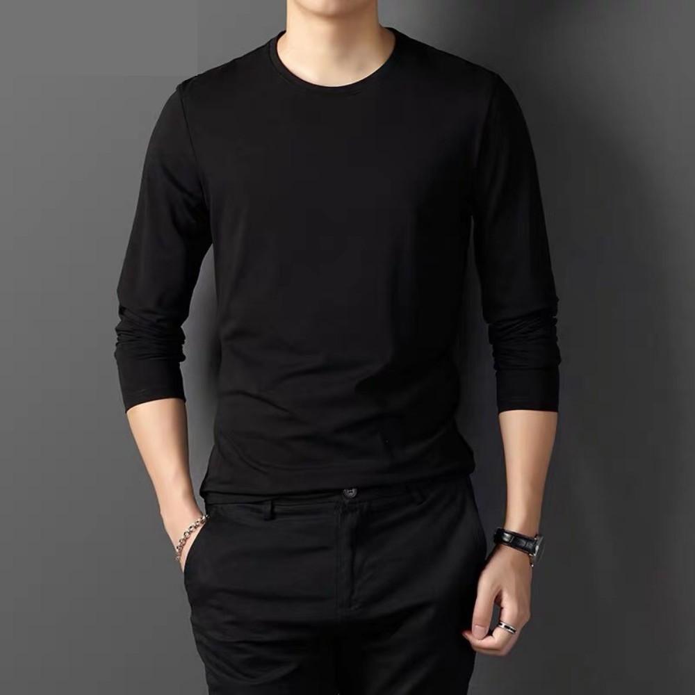 Áo thun nam dài tay cổ tròn giữ nhiệt nam chuẩn thiết kế hàn quốc, cực tôn dáng, lịch sự, trẻ trung(ACTD) | BigBuy360 - bigbuy360.vn