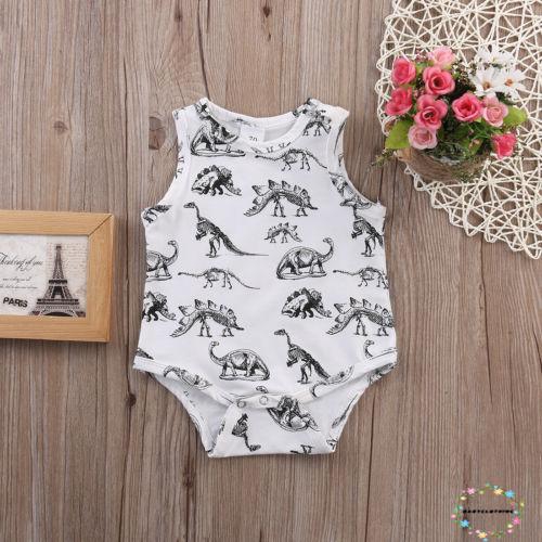 Jumpsuit Bodysuit Romper Liền Mảnh Khủng Long Cho Các Bé Nhỏ Sơ Sinh