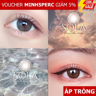 [GIÁ TỐT] Lens màu Sola xám và nâu(Cận 0-6)- Kính áp tròng Giãn nhỏ (GDia 13.8) - Đeo 8h/ngày - HSD 6 tháng