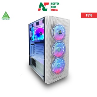 Vỏ case máy tính vsptech t510 white full atx - hàng chính hãng