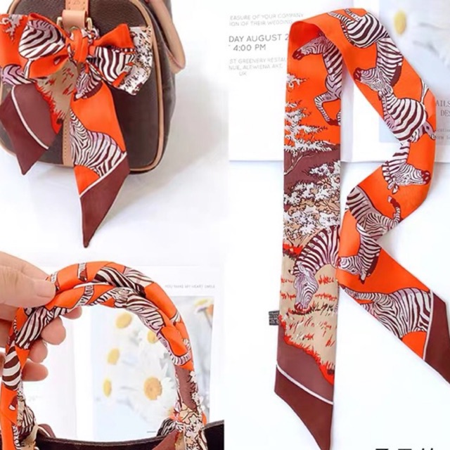 Khăn quấn túi xách in hình con ngựa vằn - Maben