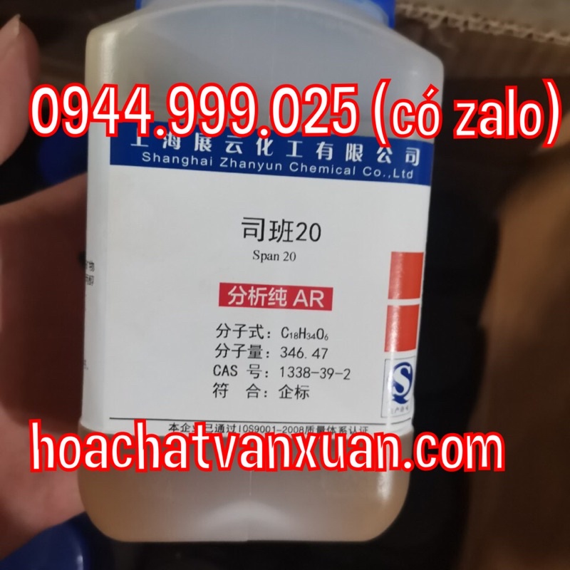 Chất nhũ hoá Span 20 chai 500g CAS 1338-39-2