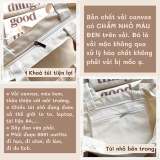 Túi tote vải canvas basic Euphoria phong cách tối giản miloostudios