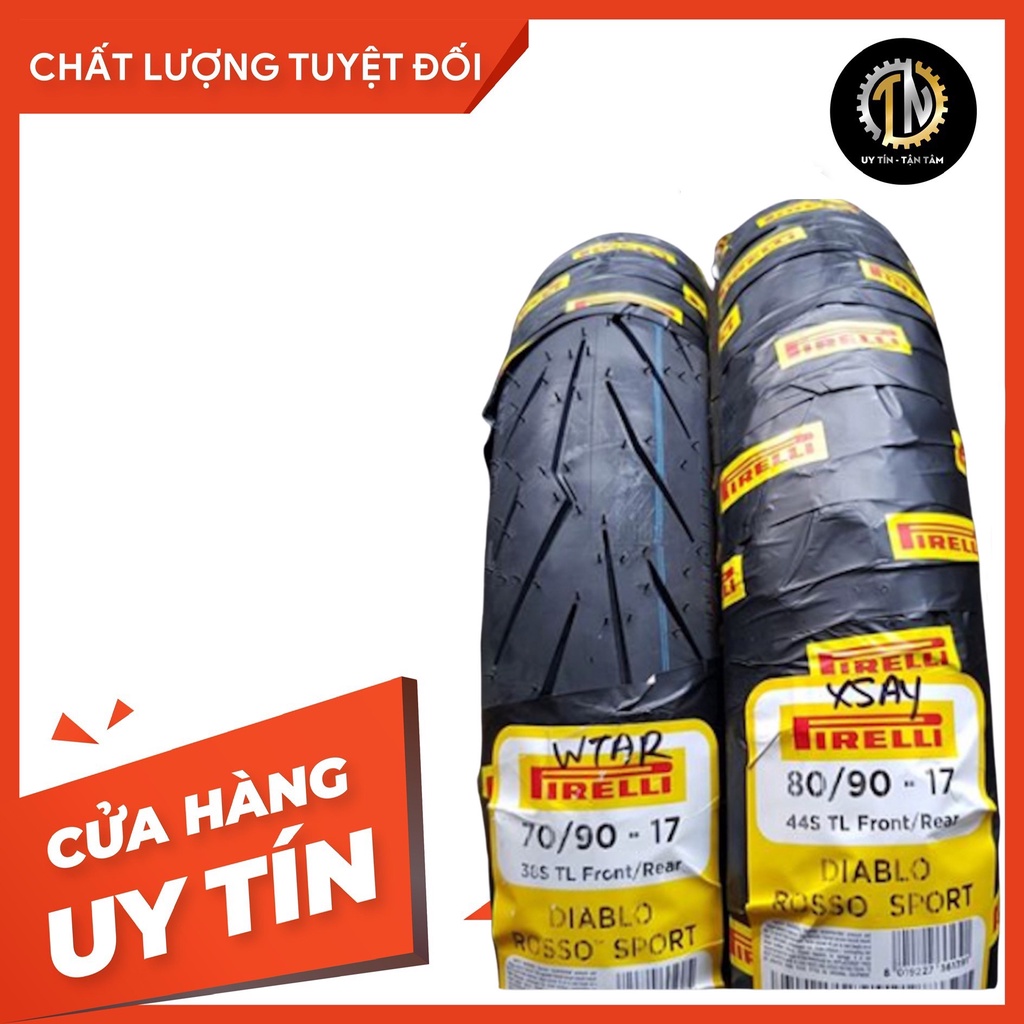 Vỏ xe Pirelli Rosso Sport size 17 70/90-80/90 cho Exciter, loại không ruột