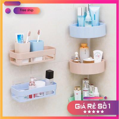 [SIÊU TIỆN LỢI]Kệ nhựa treo tường nhà tắm, nhà bếp dán tường chịu lực, kệ dán tường D2Store