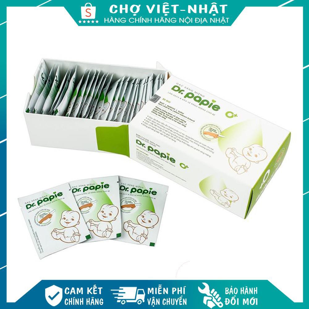 Gạc răng miệng Dr Papie vệ sinh răng miệng (Hộp 30 gói)