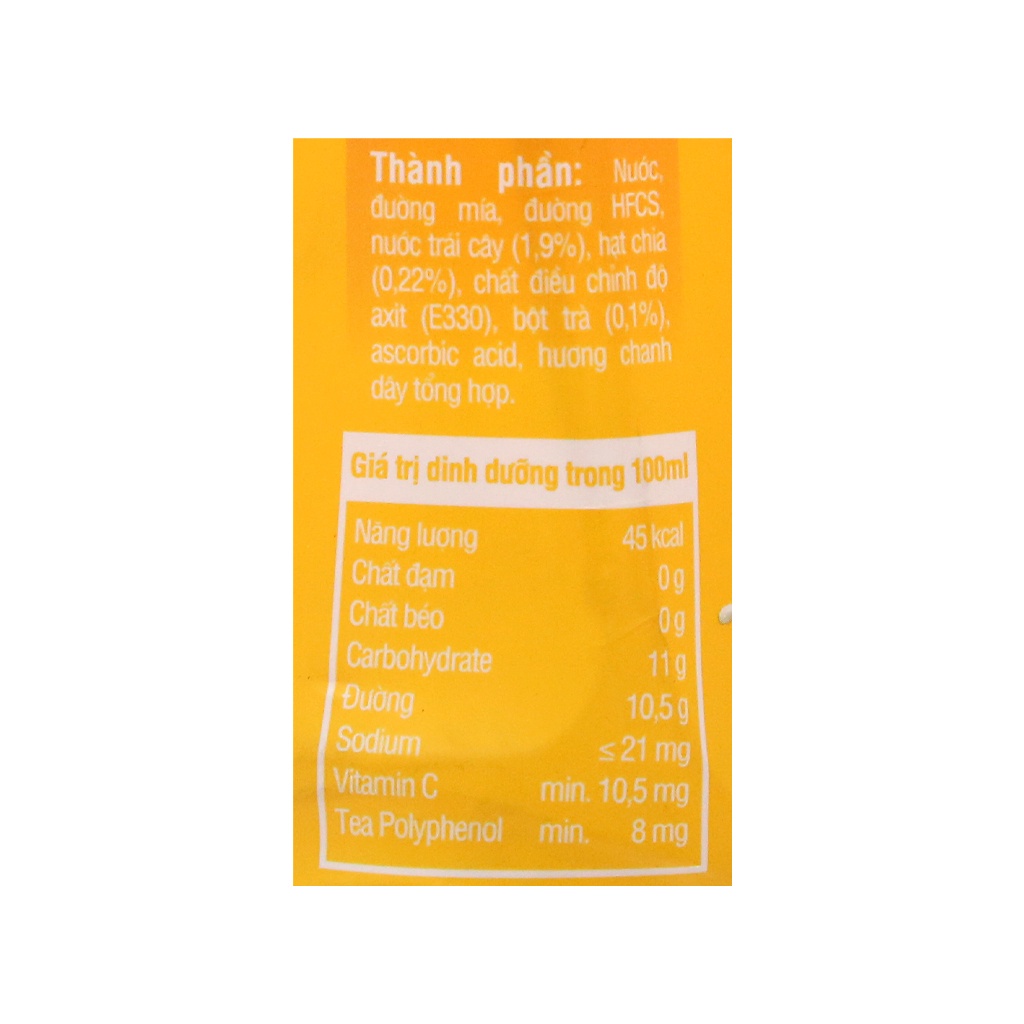 Thùng 24 Chai Trà Chanh Dây Và Hạt Chia Fuzetea + 450ml/chai - Vị ngon thanh mát - Sống ngày tươi trẻ