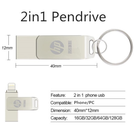 Ổ Đĩa Flash 512GB HP 2 Trong 1 Cho Điện Thoại