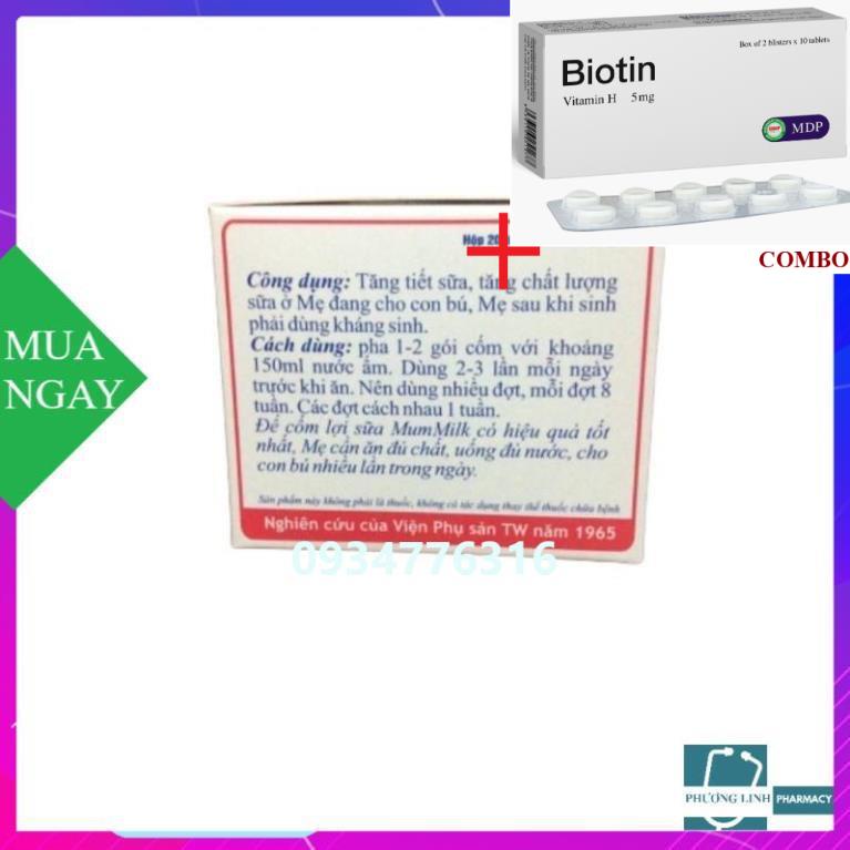 Combo Biotin 5mg+ ✅CỐM LỢI SỮA MUMMILK (20 gói)