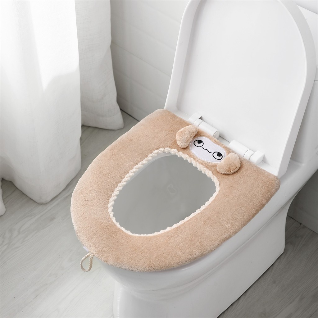 Đệm Lót Bệ Ngồi Toilet JUJIAJIA Bằng Vải Bông Mềm Mịn Không Thấm Nước