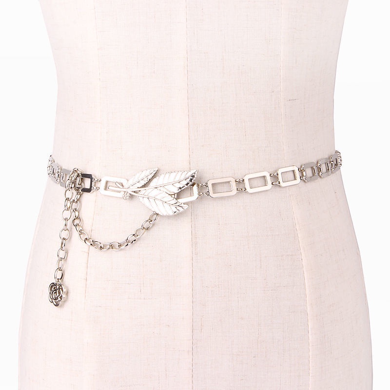 Thắt lưng dây xích kim loại mỏng thời trang cho nữ