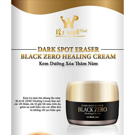 [ HÀNG CHÍNH HÃNG 100% ] Kem trị nám tàn nhang lâu năm its Well plus 30g - Dark Spot Eraser Black Zero Healing Cream