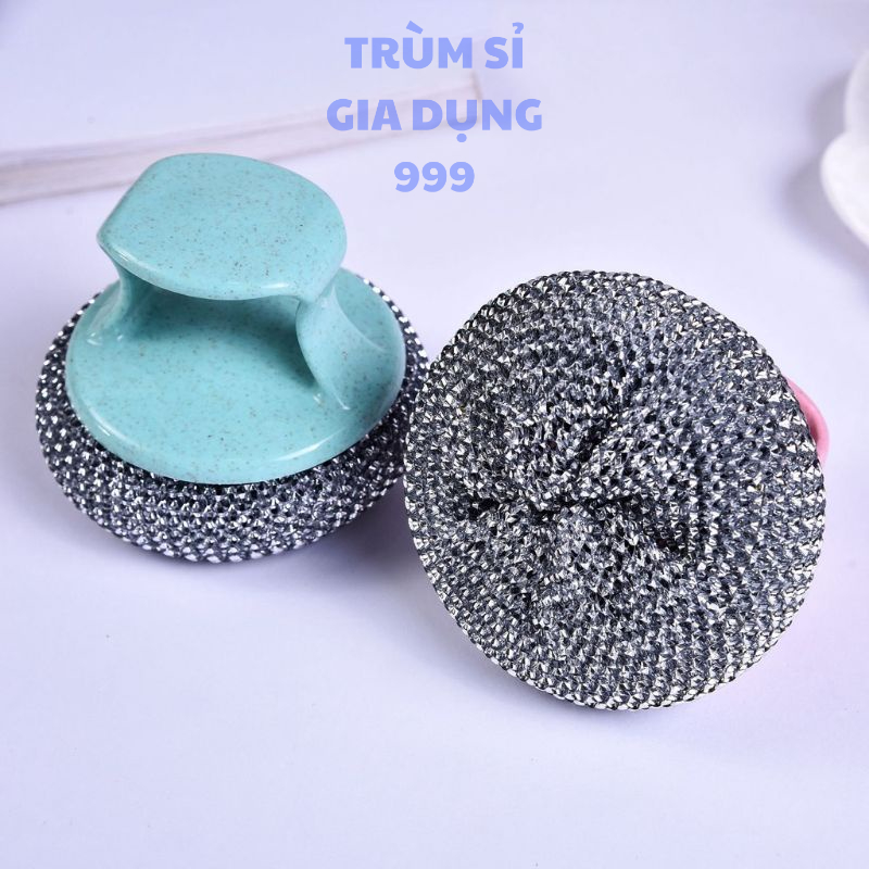dụng cụ chùi xoong có tay cằm có thể tháo rời, dụng cụ rửa chén vệ sinh xoong nồi đa năng tiện lợi
