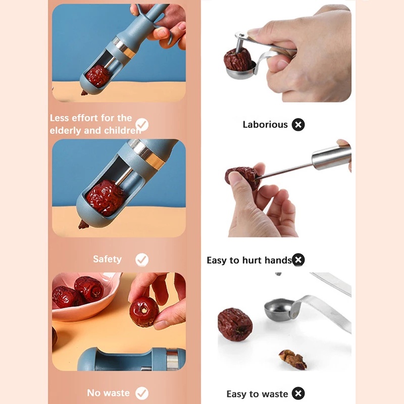 Dụng cụ tách hạt cherry & táo Ujube dạng nén nhanh tay cho nhà bếp