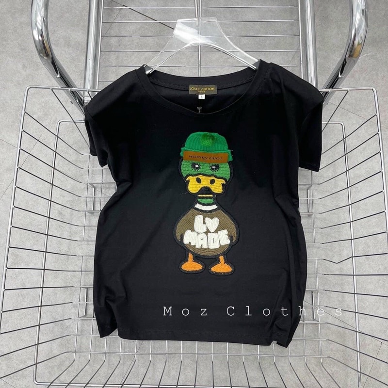 Áo thun tay lỡ Vịt xanh LV siêu hot form Nam Nữ Unisex(mẫu in giả thêu)dáng oversize chất thun cotton mát mịn SiêuRẻ