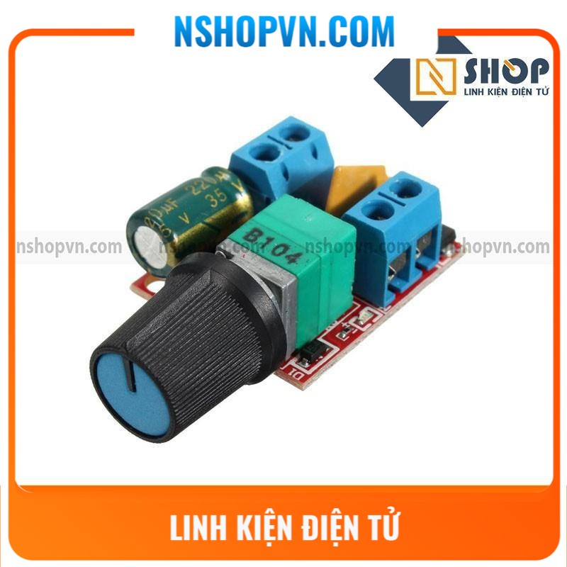 Mạch điều khiển động cơ DC 5A băm xung chỉnh tốc độ động cơ 5-35VDC 90W