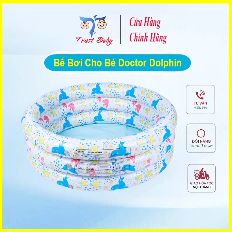 Bể bơi cho bé cao cấp 𝗗𝗼𝗰𝘁𝗼𝗿 𝗗𝗼𝗹𝗽𝗵𝗶𝗻 an toàn cho bé, có đáy chống trượt bền đẹp