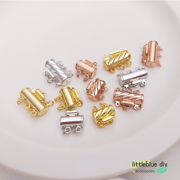 Khóa Ống Dài Mạ Vàng Hồng 18K Nhiều Khóa diy Làm Vòng Cổ