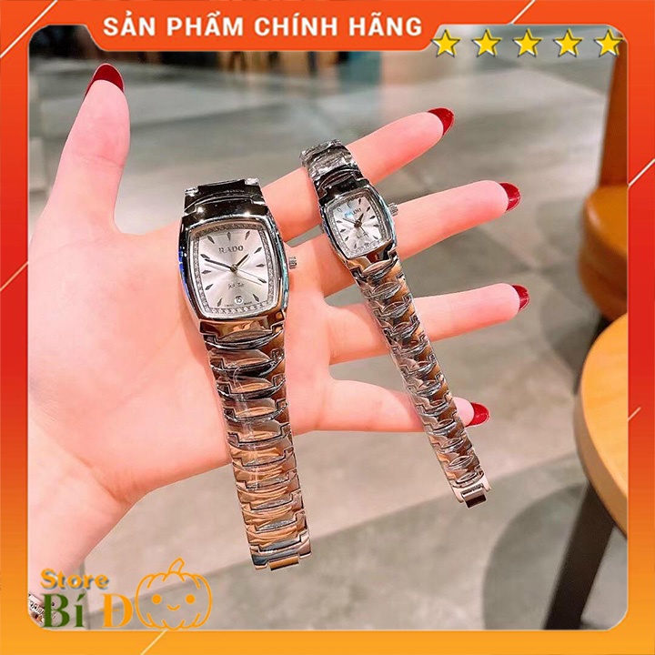 Đồng hồ nam nữ Rado mặt vuông dây đúc hợp kim CAO CẤP không Gỉ bay màu - Chống Nước