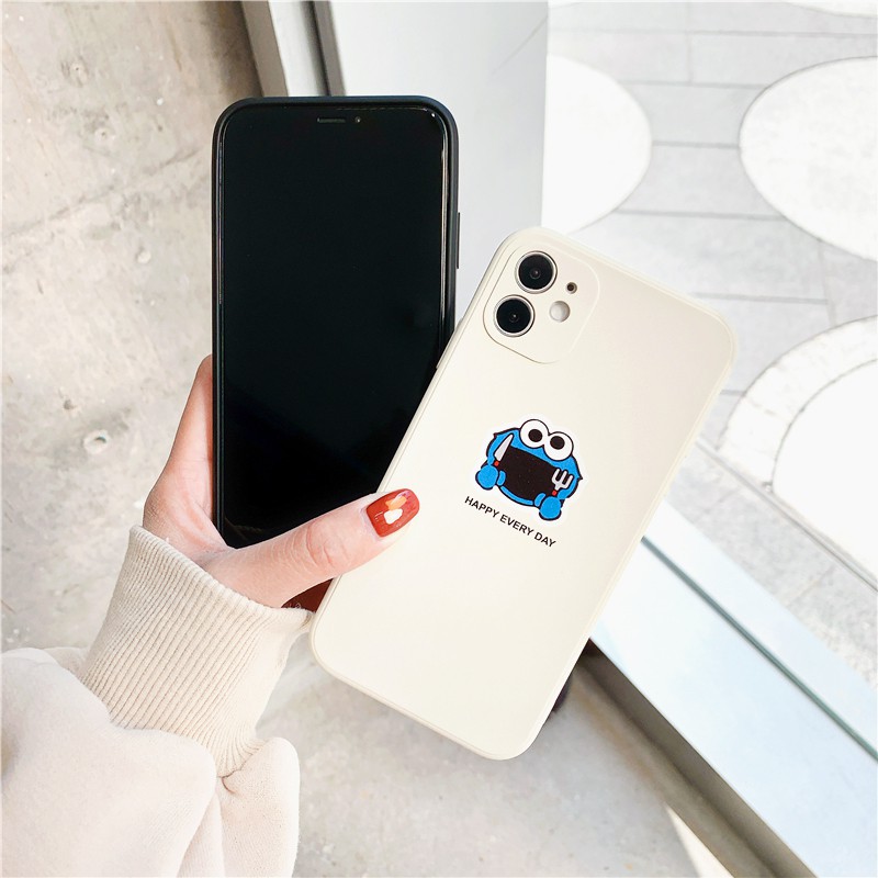 Ốp lưng iphone Elmo happy cạnh vuông in hình viền 5/5s/6/6plus/6s/6splus/7/7plus/8/8plus/x/xs/11/12/pro/max/plus/promax