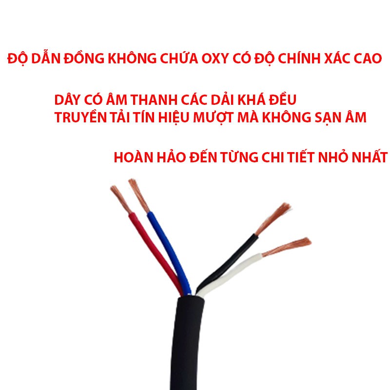 1 mét dây loa 4 lõi (1.5 và 2.5) Sommer - dây dẫn được làm bằng đồng OFC, độ dẫn mạnh, suy hao thấp, truyền tải nhanh